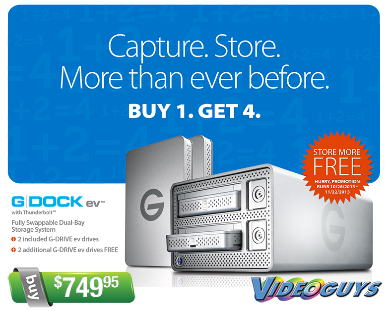 Buy 1 G-DOCK ev with Thunderbolt and Get 2 additional G-DRIVE ev FREE 23