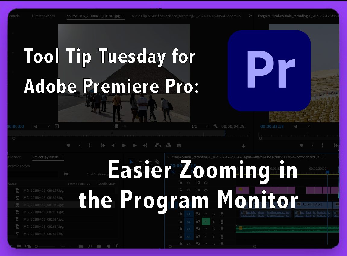 Title of article: Easier zooming in the program monitor