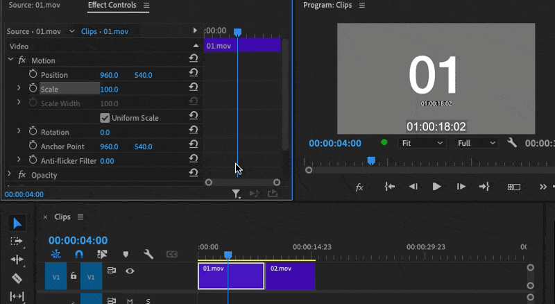 Tool Tip Tuesday for Adobe Premiere Pro: Home/End keys for fast Effect Controls 4