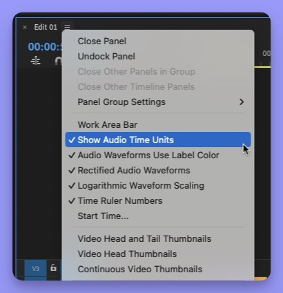 Tool Tip Tuesday for Adobe Premiere Pro: Show Audio Time Units 14