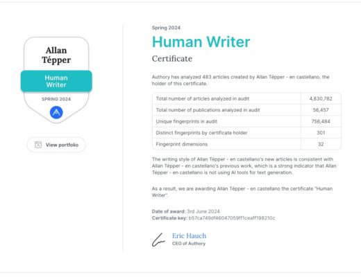 Am I officially certified as a human writer? Yes! 6