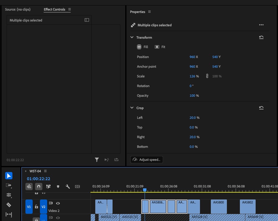 Tool Tip Tuesday for Adobe Premiere Pro: Adjust multiple clips with the Properties panel 2