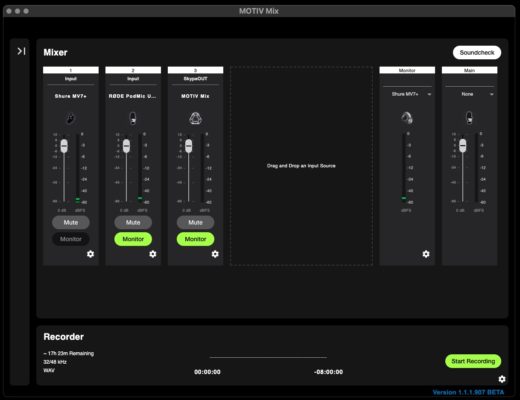 Shure Motiv Mix software mixer recorder: Challenger to RØDE Connect? 23