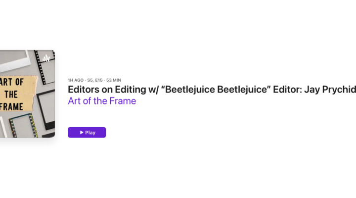 Art of the Frame Podcast: Editors on Editing with “Beetlejuice Beetlejuice” Editor: Jay Prychidny 29