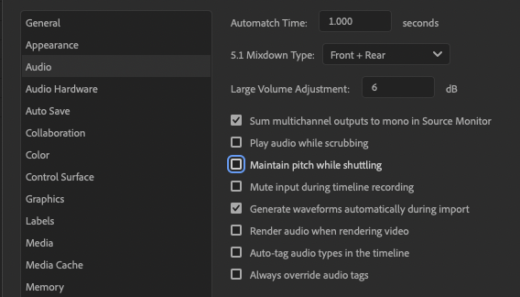 Tool Tip Tuesday for Adobe Premiere Pro: Maintaining Pitch with high speed playback 12