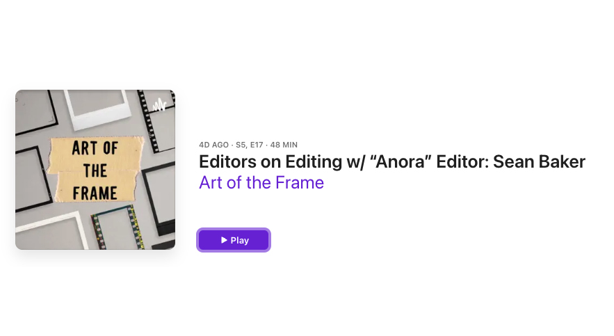 Art of the Frame Podcast: Editors on Editing with “Anora” Editor Sean Baker 53