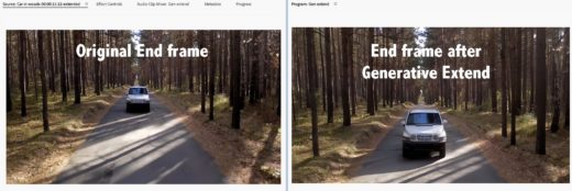 Left image: original end frame, right image: extended "perfect" end frame.