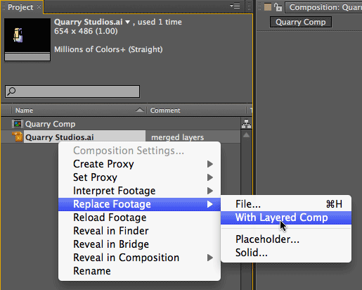 rename shortcut after effects