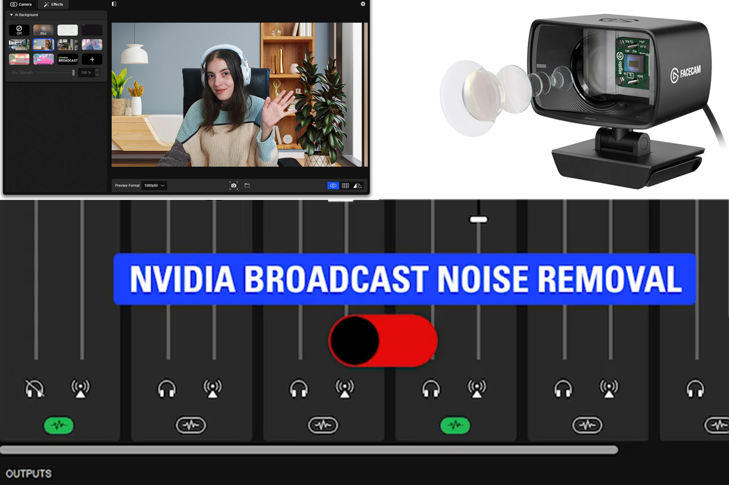 NVIDIA Broadcast mang đến cho bạn trải nghiệm truyền thông tuyệt vời nhất. Với Broadcast Integration, bạn sẽ được tận hưởng các tính năng tiên tiến nhất để tạo nên những video chất lượng tốt nhất. Đảm bảo chất lượng video của bạn luôn được nâng cao một cách nhanh chóng và dễ dàng. 