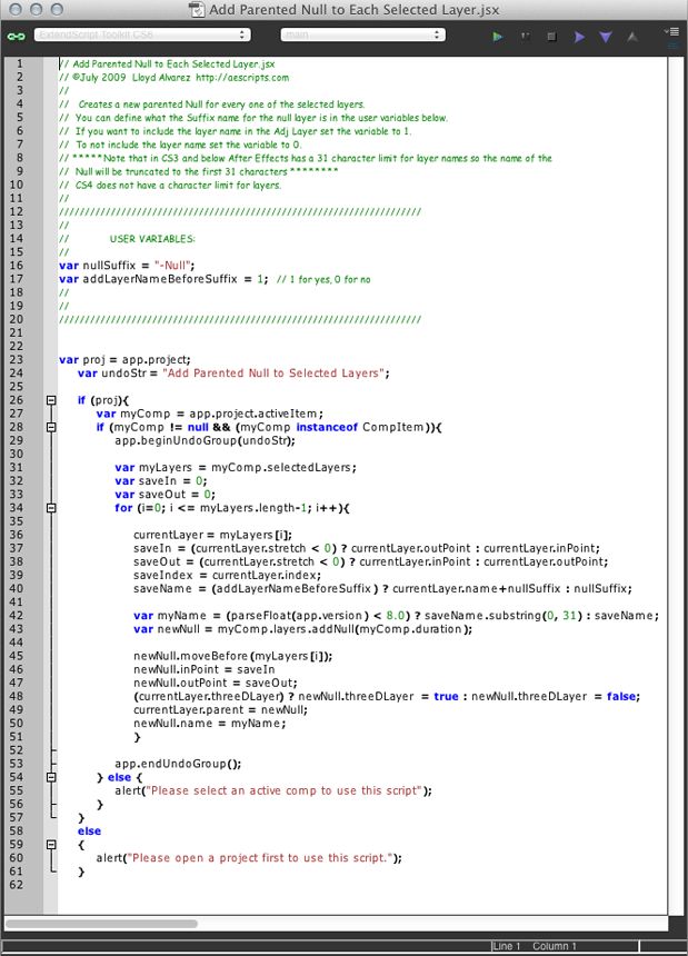 After Effects Script of the Week: Add Parented Null to Each Selected ...