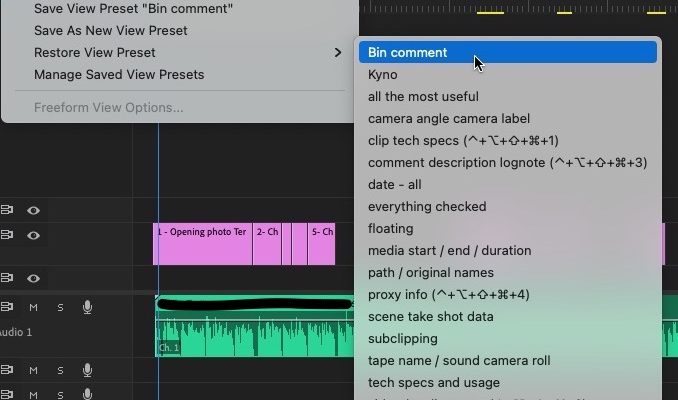 Adobe Premiere Pro Quicktip: Add a Comment column for Bins 1